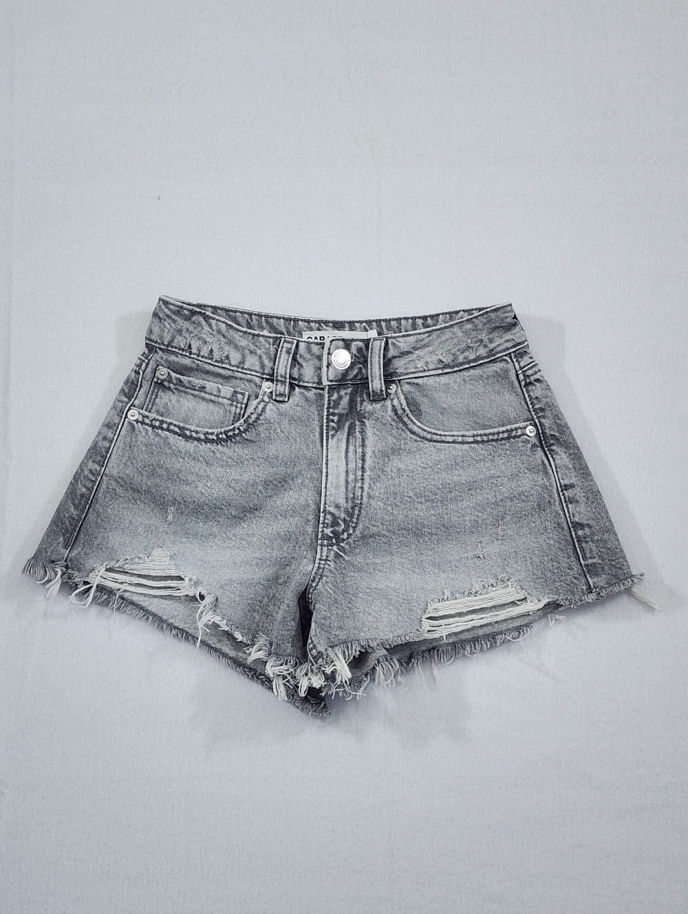 Garage Denim Festival Gray Distressed Cutoff Shorts Size 00